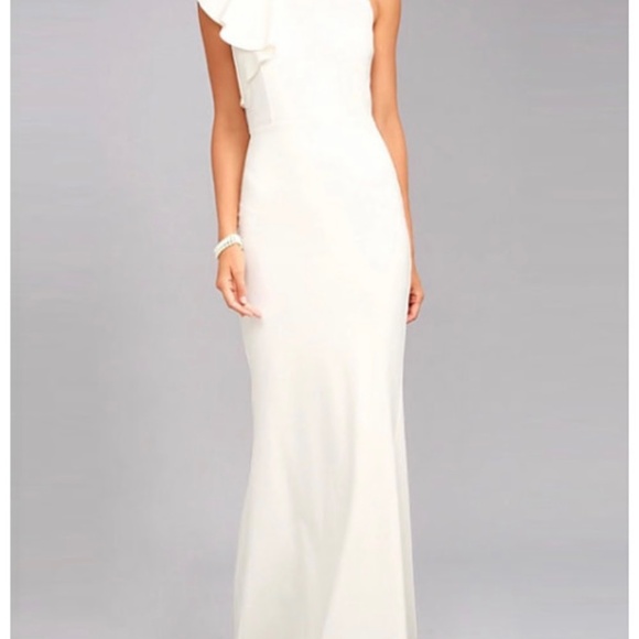 TS COURTURE Royal Blue SIZE 4 Halter gown ONE SHOULDER with RUFFLE -  NWT - Picture 5 of 5